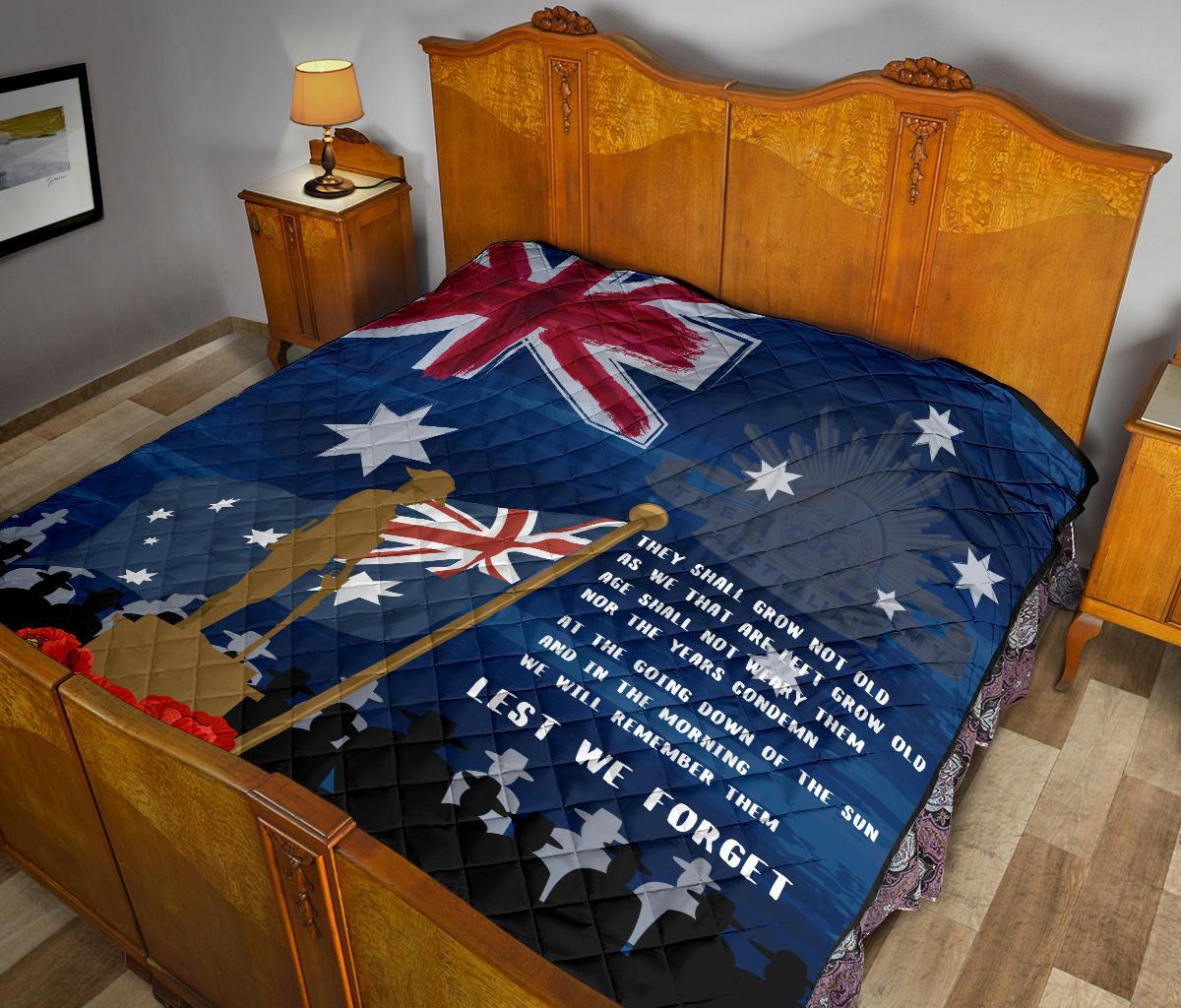 ANZAC Premium Quilt - Always Remember Australian ANZAC Day - Vibe Hoodie Shop