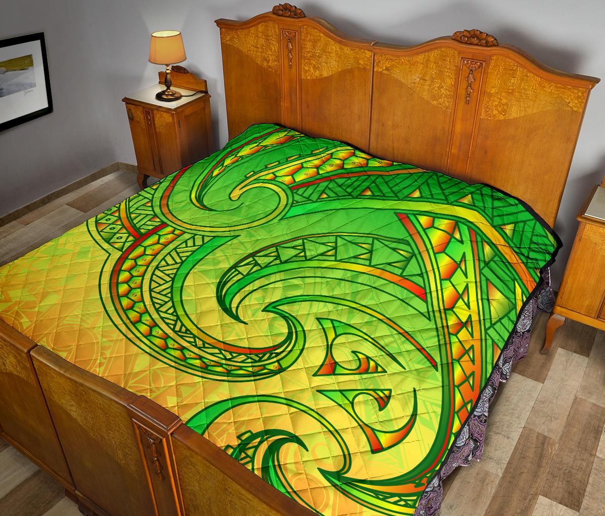 New Zealand Maori Mangopare Premium Quilt Polynesian - Rasta - Vibe Hoodie Shop