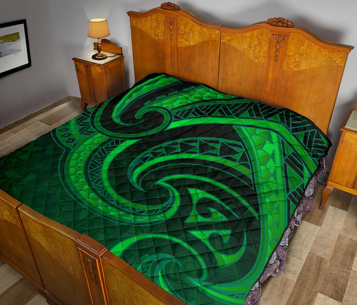 New Zealand Maori Mangopare Premium Quilt Polynesian - Green - Vibe Hoodie Shop