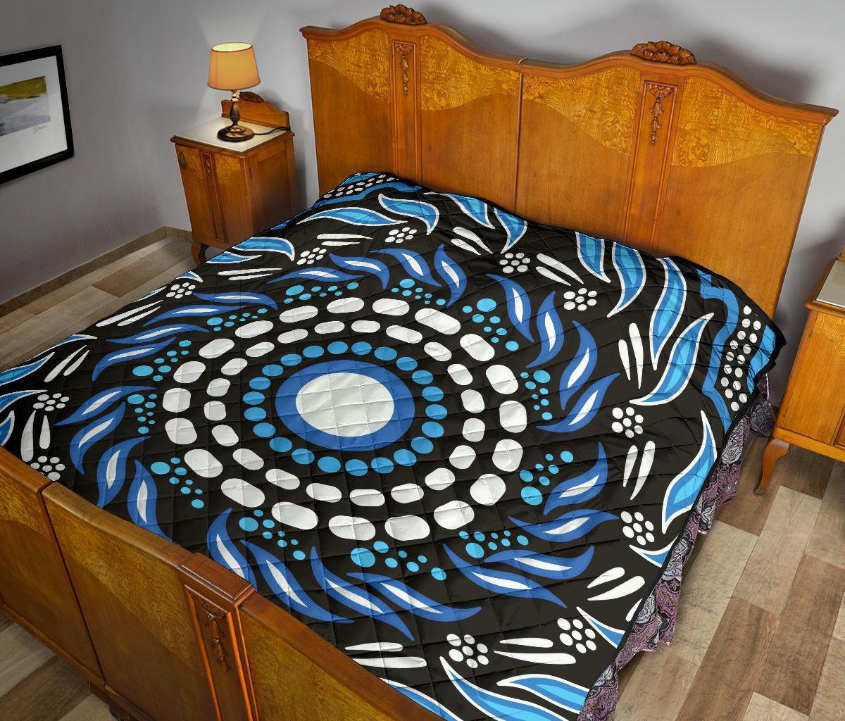 Aboriginal Premium Quilt - Indegenous Dot Painting Art - Vibe Hoodie Shop