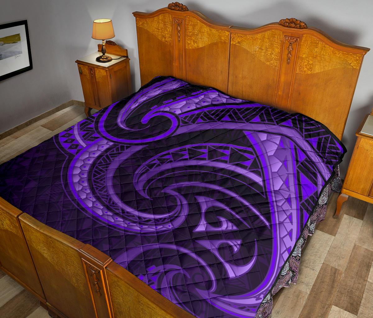 New Zealand Maori Mangopare Premium Quilt Polynesian - Purple - Vibe Hoodie Shop