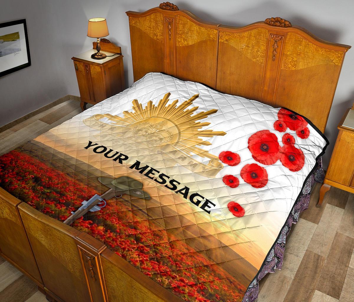 Custom ANZAC Day 2021 Premium Quilt - We Will Remember Them - Vibe Hoodie Shop