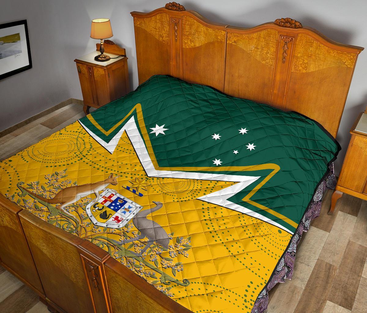 Premium Quilt - Australian Coat Of Arms National Color - Vibe Hoodie Shop