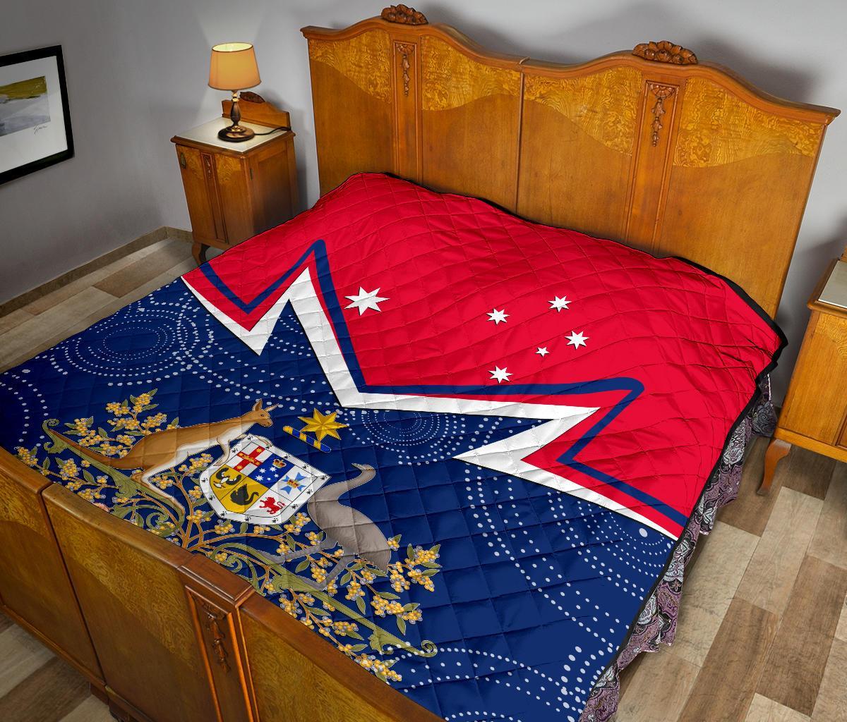 Premium Quilt - Australian Coat Of Arms Flag Color - Vibe Hoodie Shop