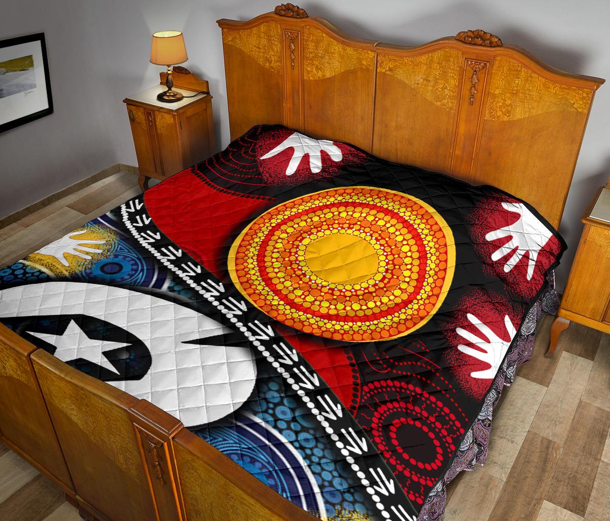 Premium Quilt - Australian NAIDOC Aboriginal and Torres Strait Islands Flags - Vibe Hoodie Shop