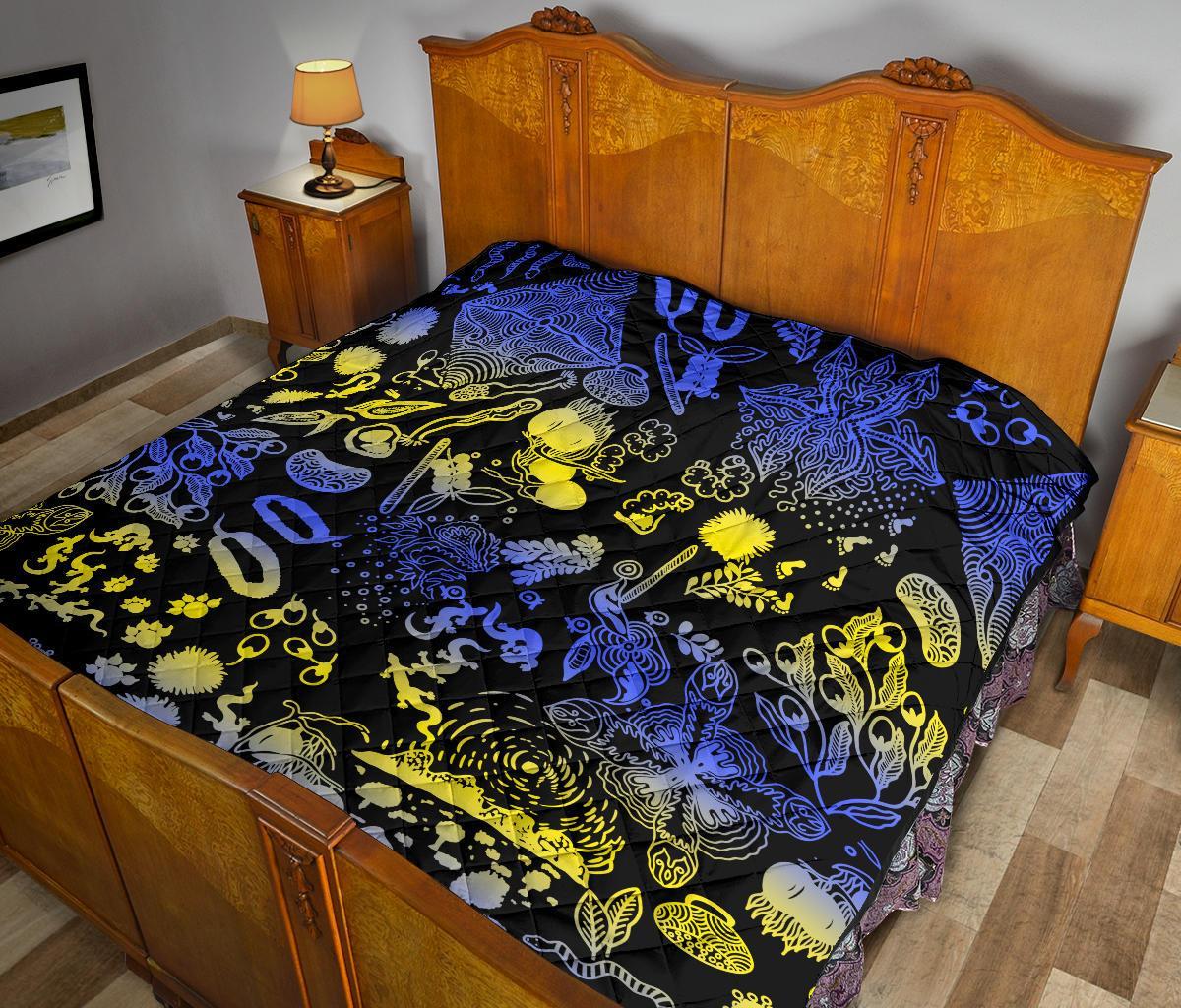 Australia Premium Quilt - Australian Aboriginal Golden Wattle - Vibe Hoodie Shop