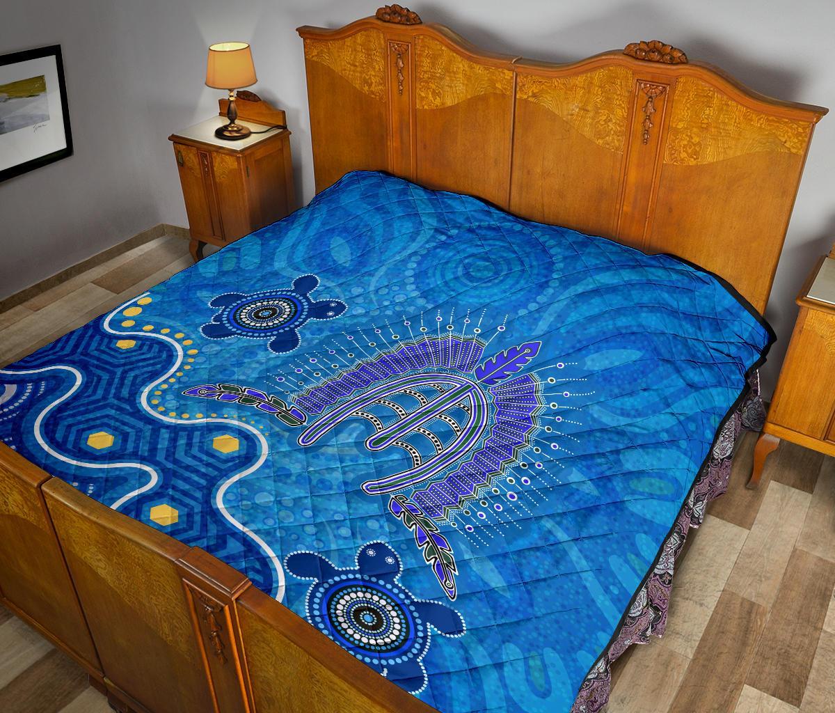 Torres Strait Premium Quilt - Dhari And Turtle - Vibe Hoodie Shop