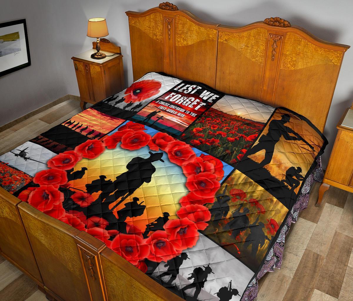 ANZAC Premium Quilt - Always Remember Australia's Soldiers - Vibe Hoodie Shop