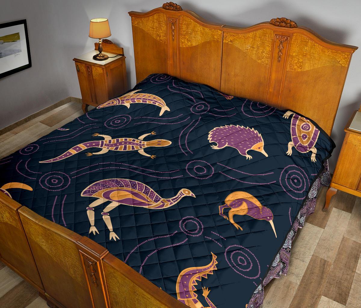 Premium Quilt - Indigenous Animals Patterns - Vibe Hoodie Shop