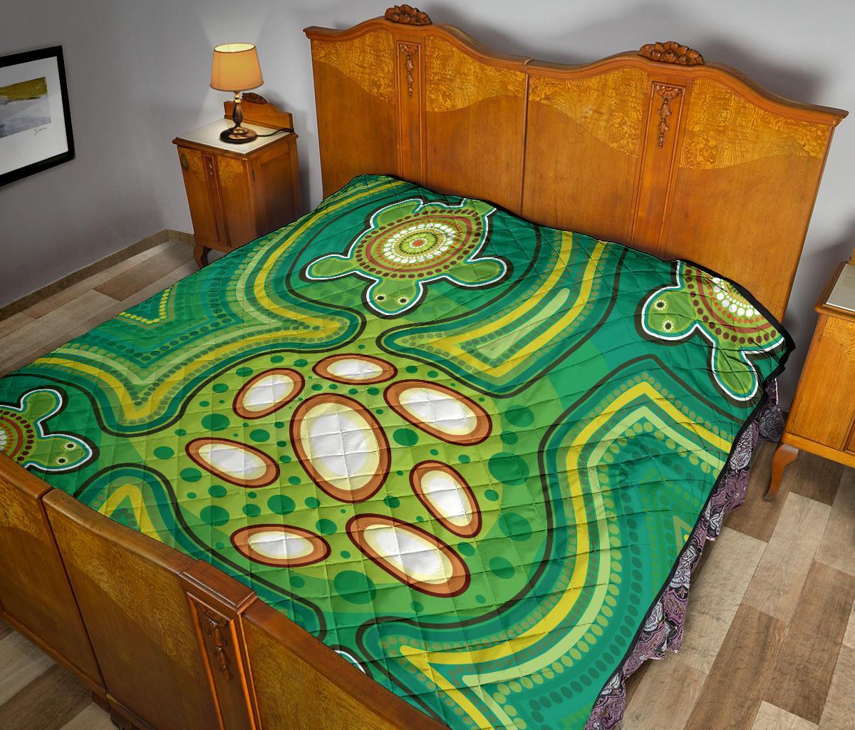 Aboriginal Premium Quilt - Indegenous Dot Painting Art - Vibe Hoodie Shop