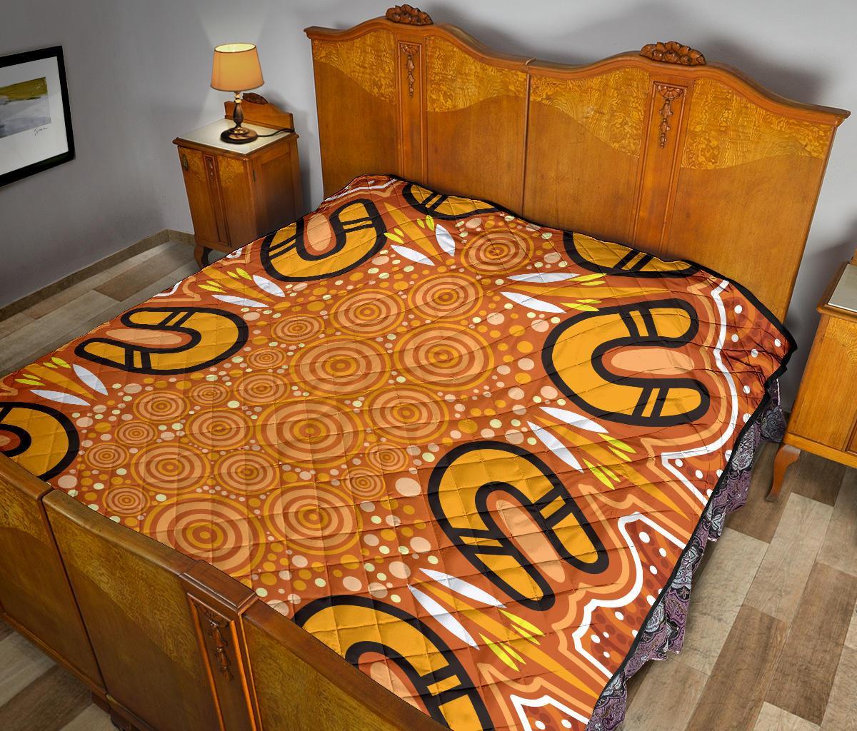 Aboriginal Premium Quilt - Indigenous Art Patterns Ver03 - Vibe Hoodie Shop