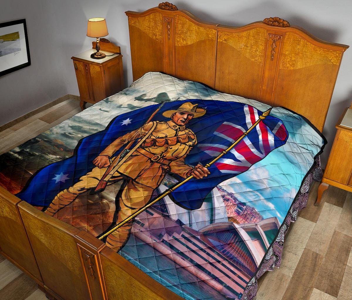 ANZAC Premium Quilt - Australian Soldier - Vibe Hoodie Shop