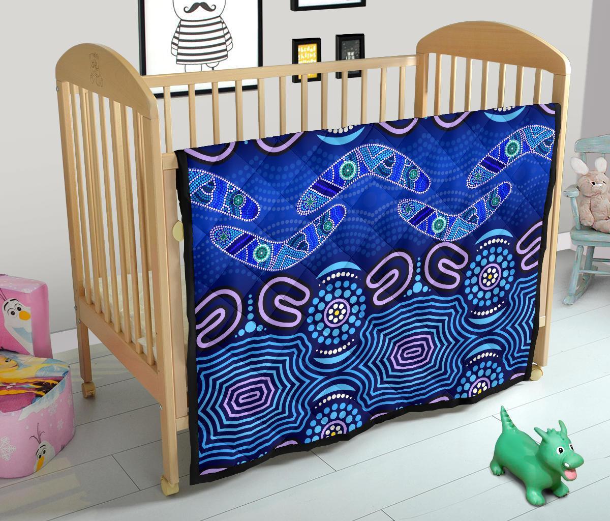 ABoriginal Premium Quilt - Boomerangs And Dot Painting Art Ver02 - - Vibe Hoodie Shop