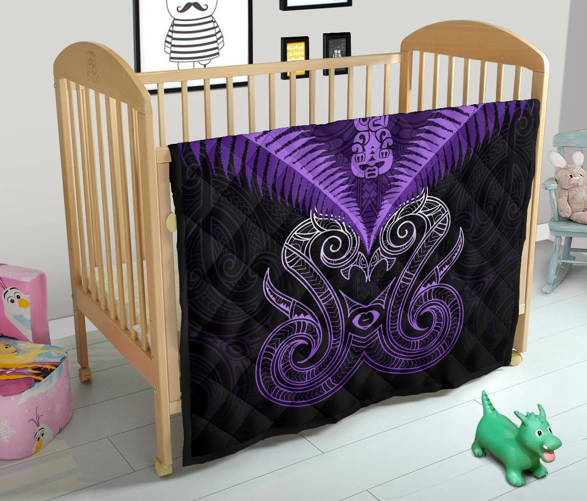 Maori Manaia New Zealand Premium Quilt Purple - Vibe Hoodie Shop