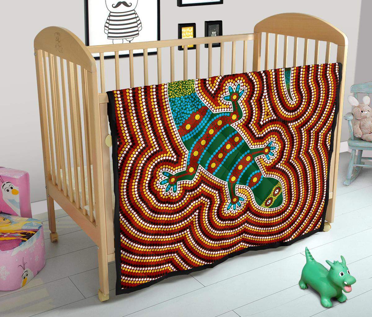 Premium Quilts - Lizard Coverlets Aboriginal Dot Painting - Vibe Hoodie Shop