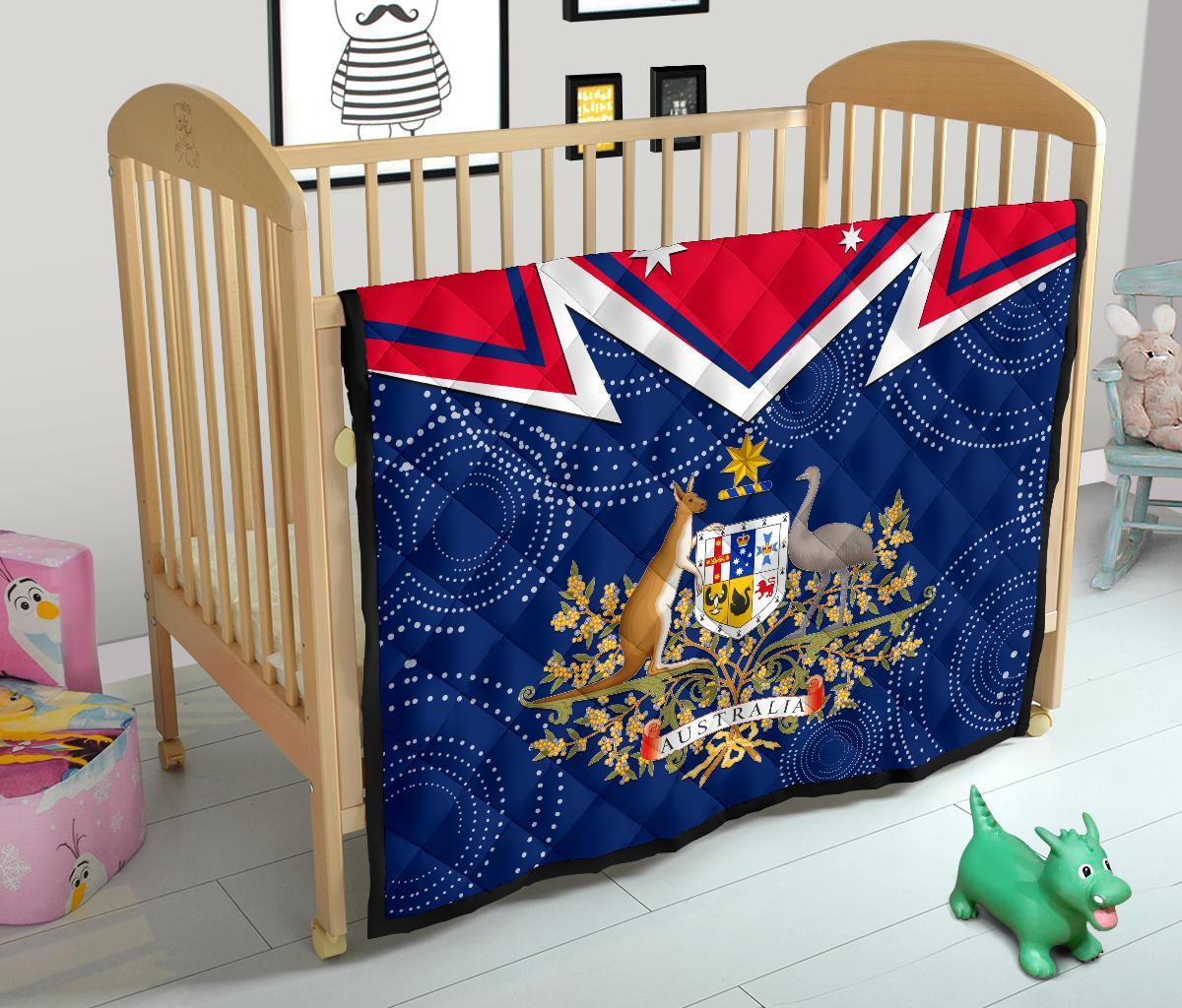 Premium Quilt - Australian Coat Of Arms Flag Color - Vibe Hoodie Shop