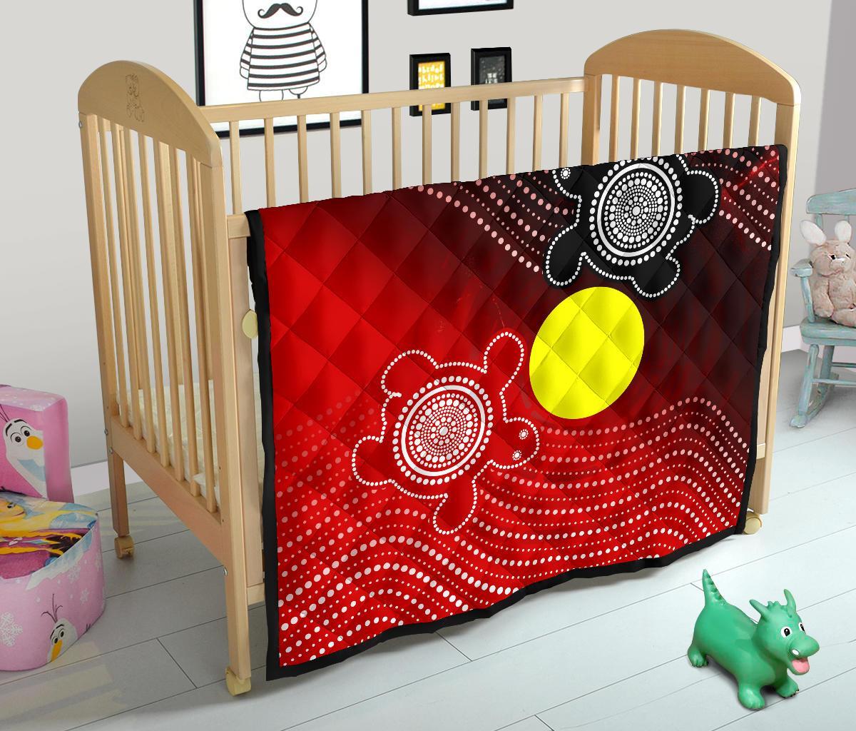 Aboriginal Premium Quilt - Indigenous Circle Dot Painting Style - - Vibe Hoodie Shop