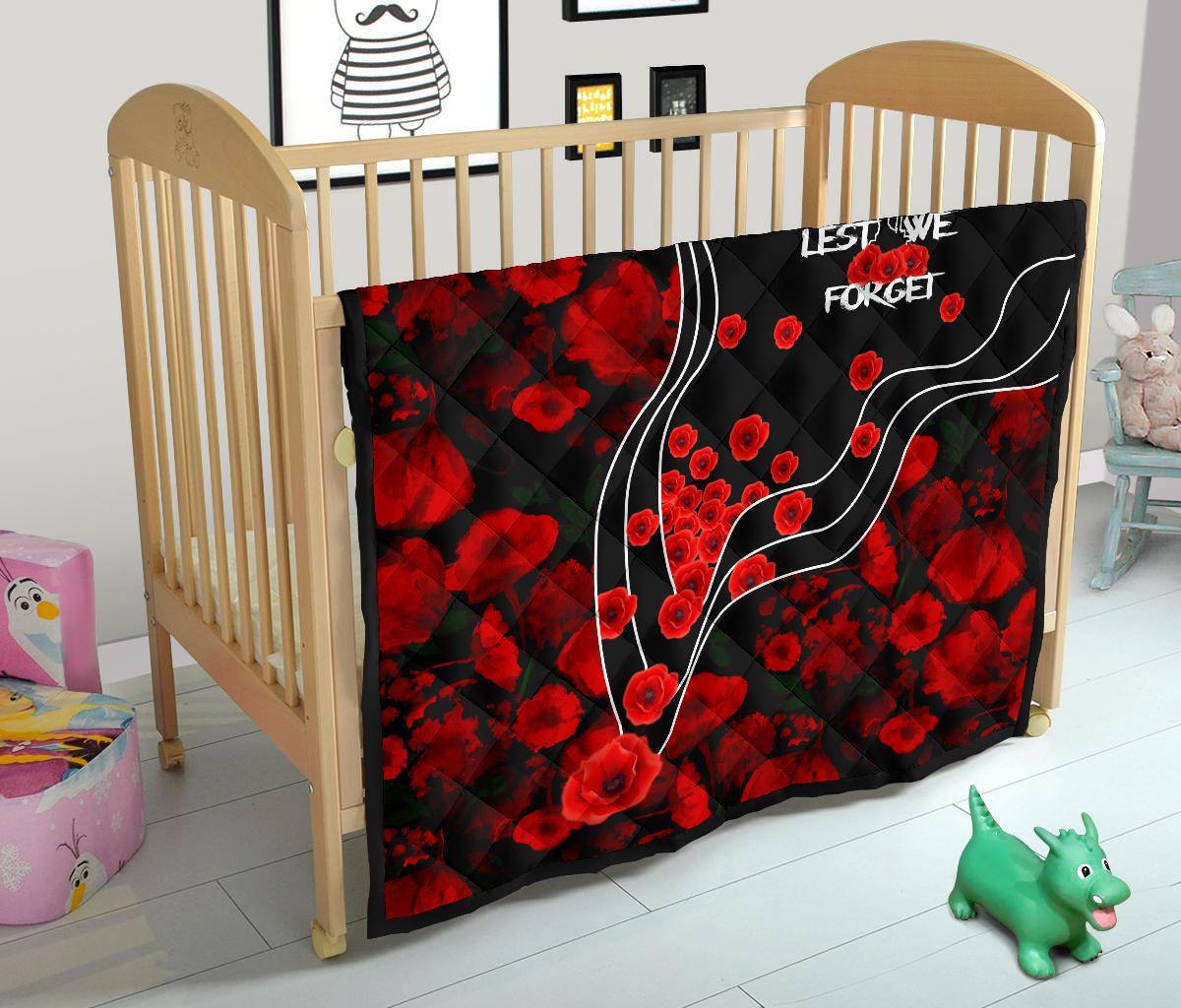 ANZAC Lest We Forget Premium Quilt - Poppy Flowers - Vibe Hoodie Shop