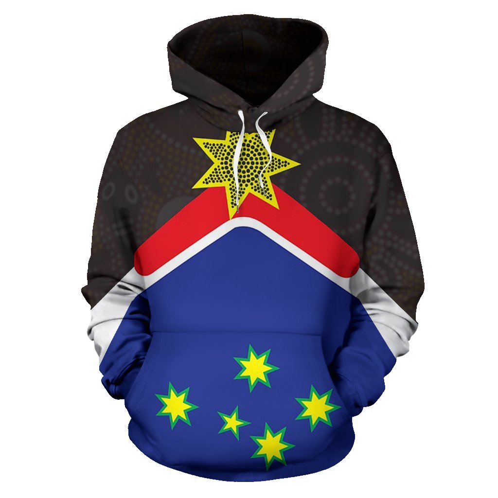 Aboriginal Hoodie, Australian Coat Of Arms Aussie Hoodie Dot Painting - Vibe Hoodie Shop