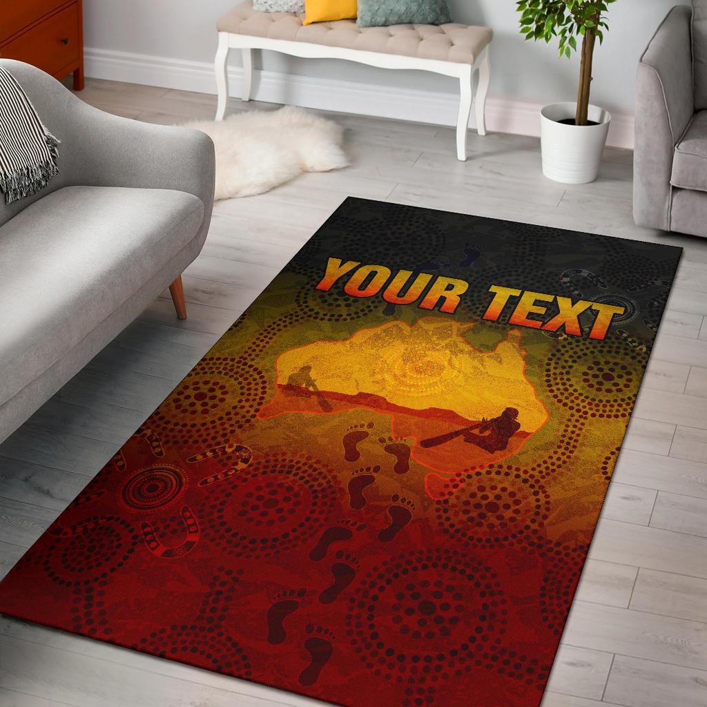 Custom Aboriginal Area Rug, Australian Map with Indigenous Color - Vibe Hoodie Shop