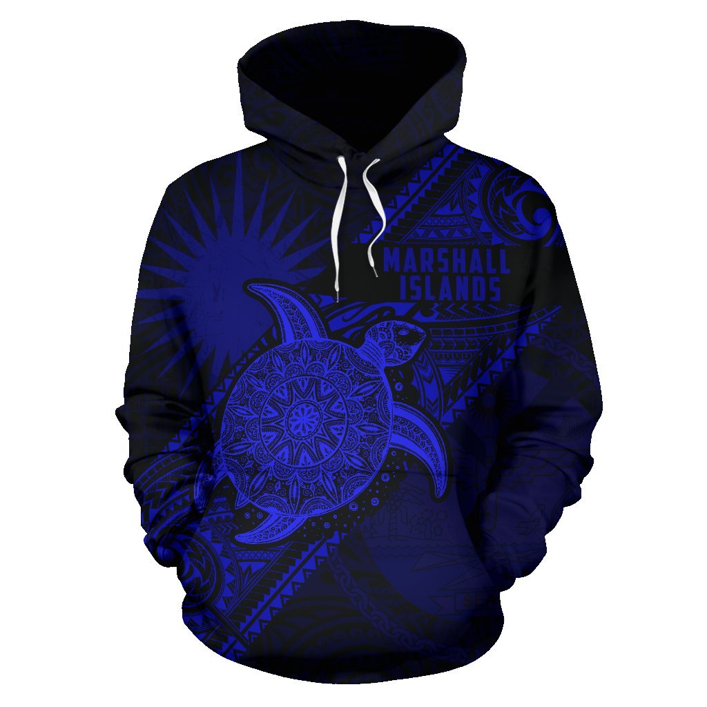 Marshall Islands Hoodie Turtle - Polynesia Diagonal Line Style - Vibe Hoodie Shop