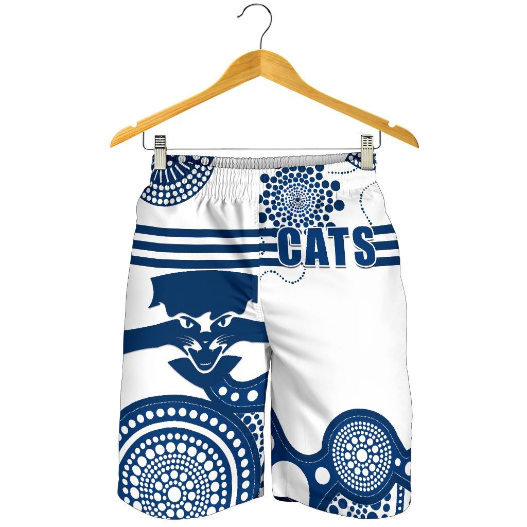 Cats Men Shorts Geelong Indigenous - Vibe Hoodie Shop