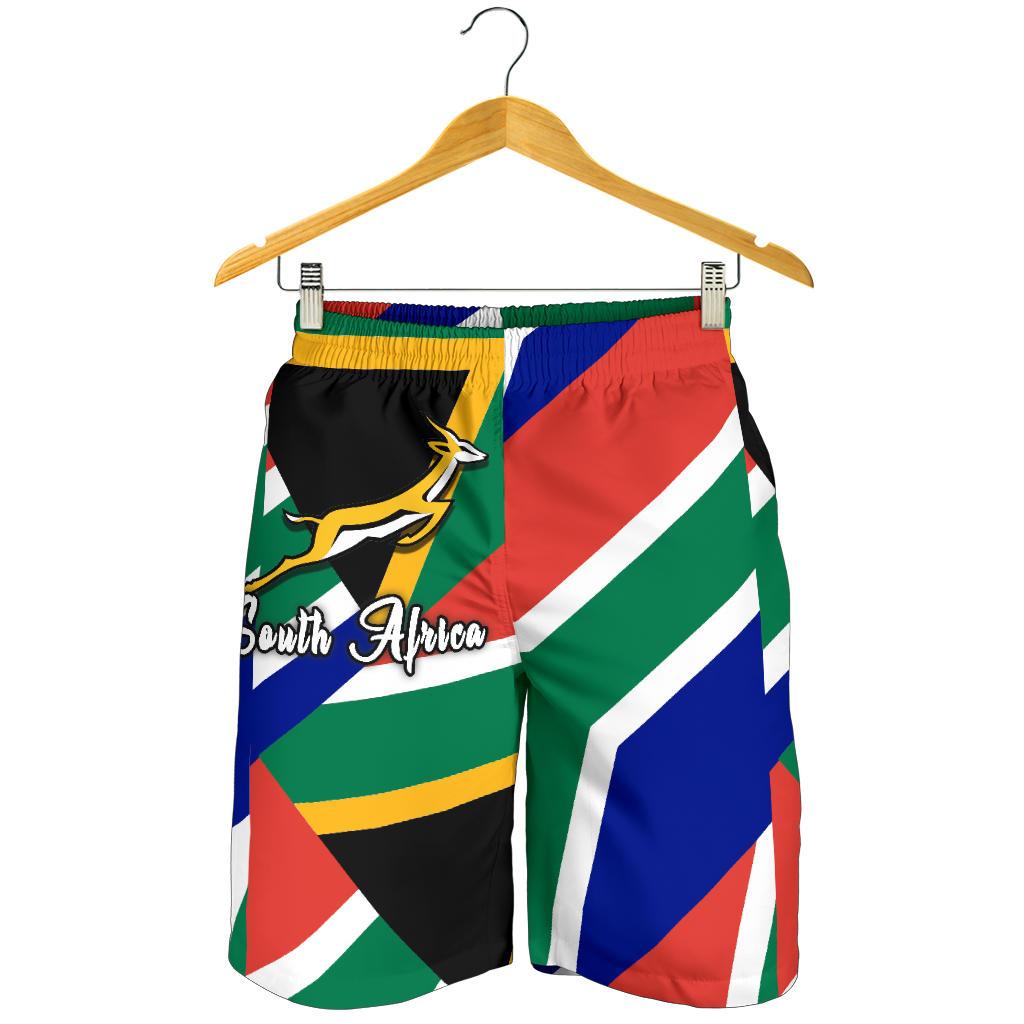 South Africa Springbok Men's Shorts Flag Patch Up Version - Vibe Hoodie Shop