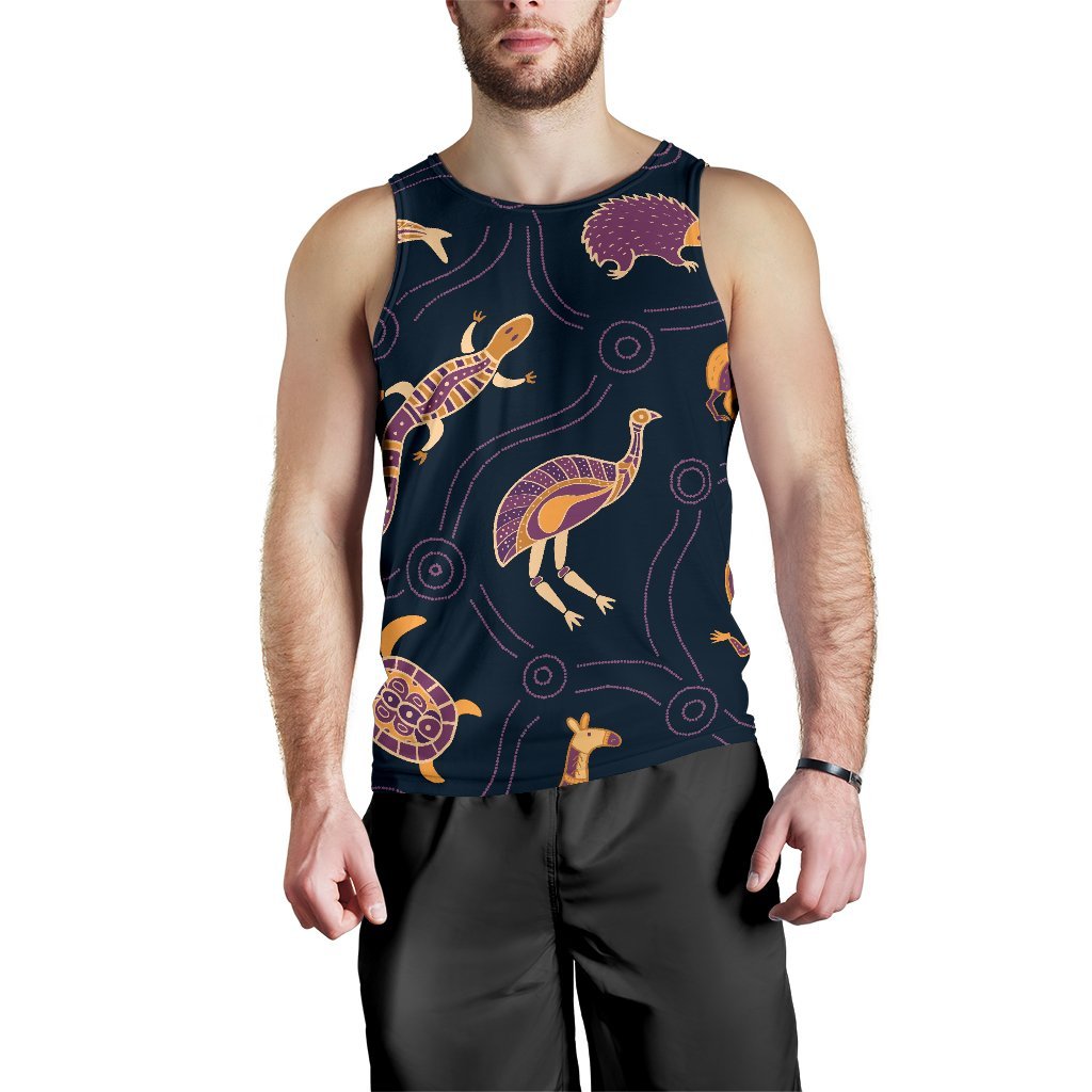 Men's Tank Top - Indigenous Animals Patterns - Vibe Hoodie Shop