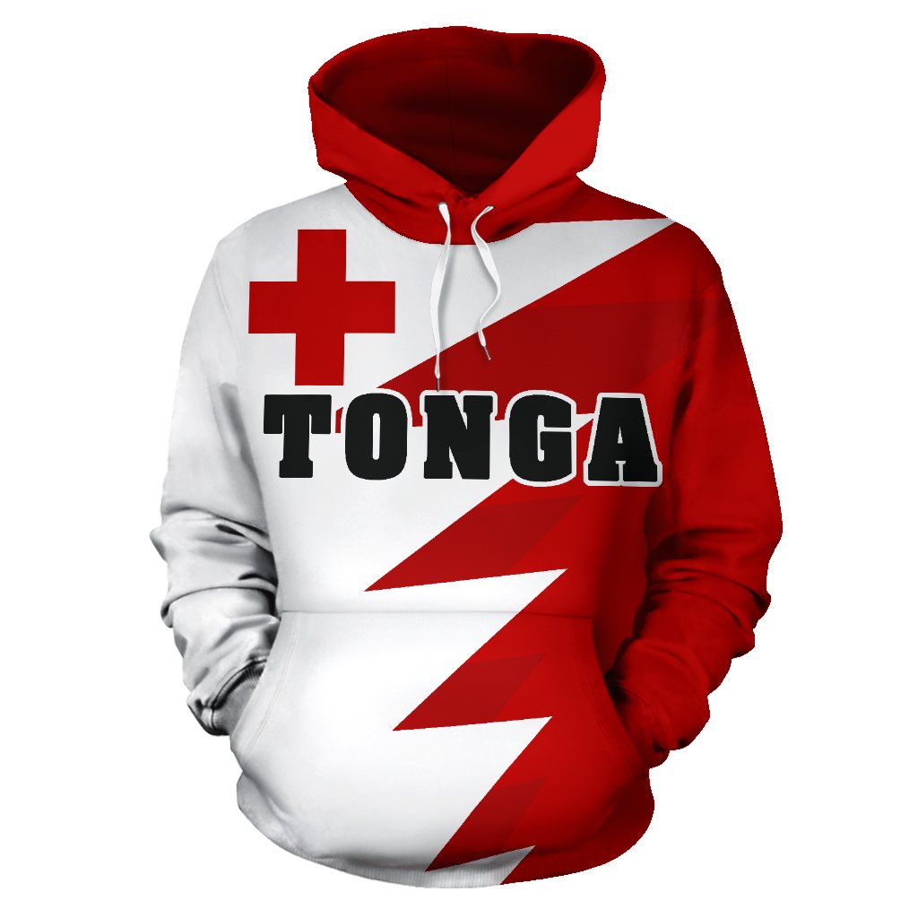 Tonga Flag All Over Print Hoodie - Tooth Style - Vibe Hoodie Shop