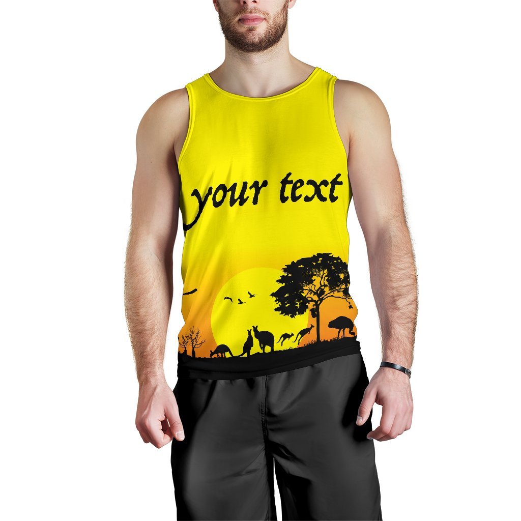 (Custom text) Men's Tank Top - Sunset Australia View - Vibe Hoodie Shop