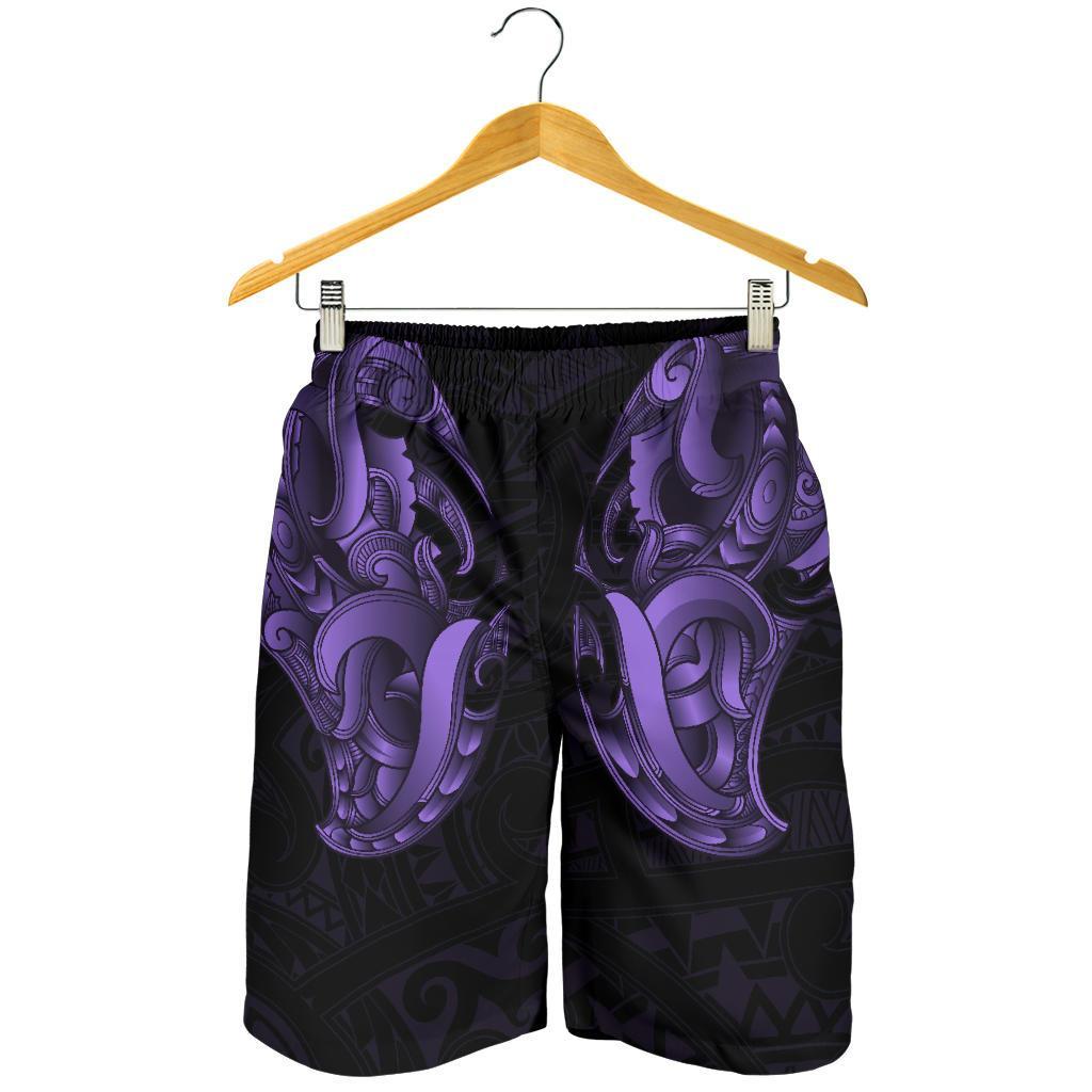 Maori Ta Moko Men Shorts New Zealand Pastel Purple - Vibe Hoodie Shop