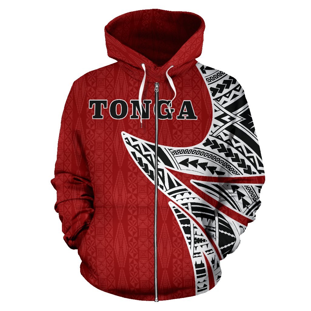 Zip Up Hoodie Tonga Coat Of Arms Polynesian - Warrior Sytle - Vibe Hoodie Shop