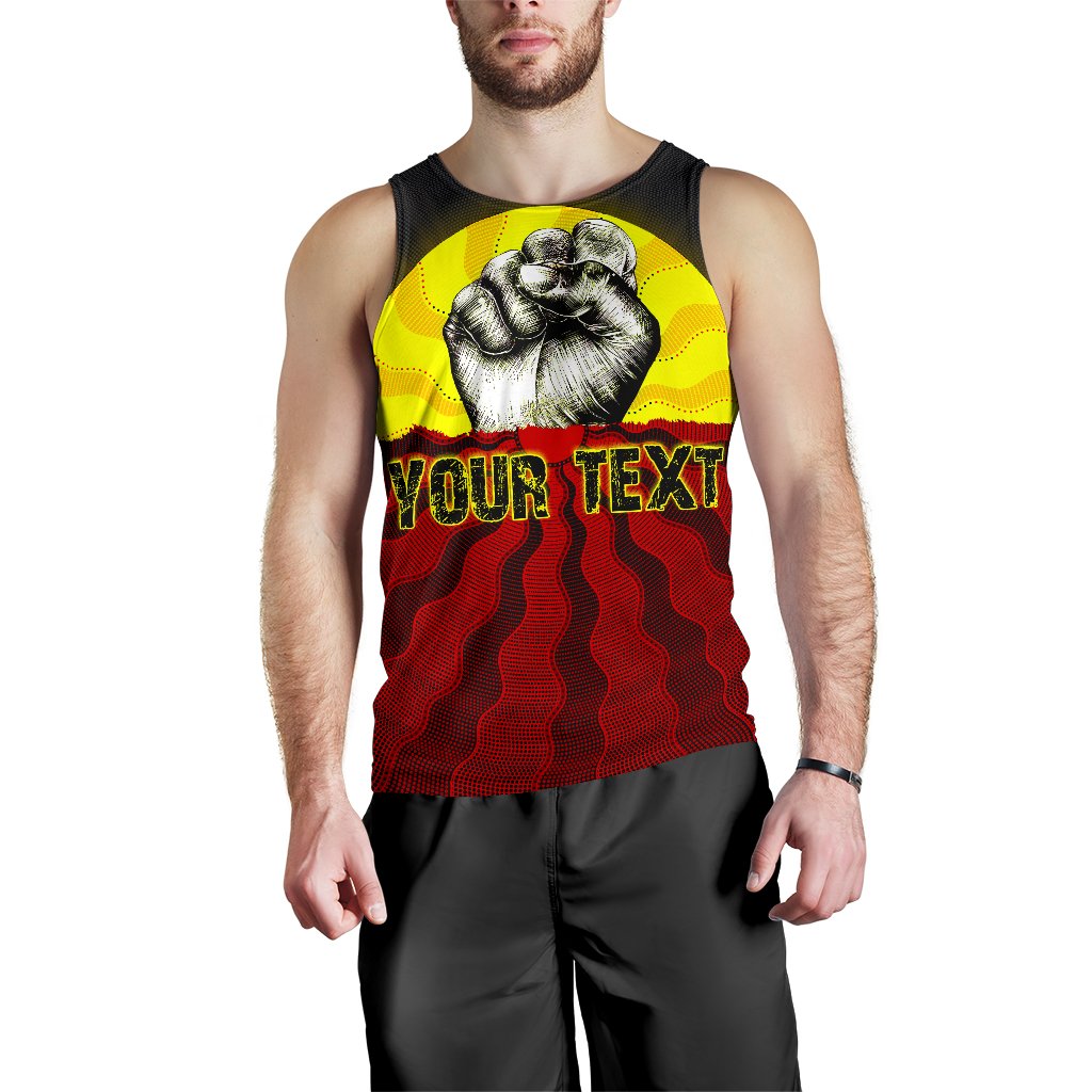 Custom Aboriginal Men's Tank Top, Black Lives Matter Sun Dot Painting - Vibe Hoodie Shop