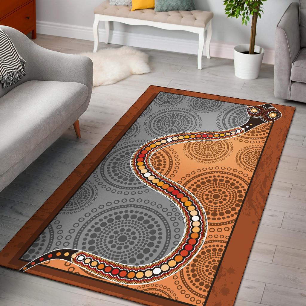 Aboriginal Area Rug - Indigenous Snake - Vibe Hoodie Shop