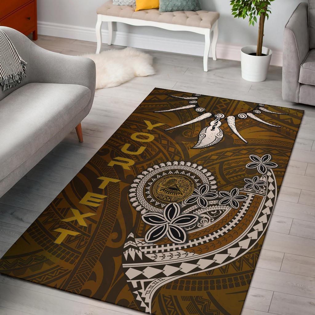 American Samoa Custom Personalised Area Rugs - Polynesian Boar Tusk - Vibe Hoodie Shop