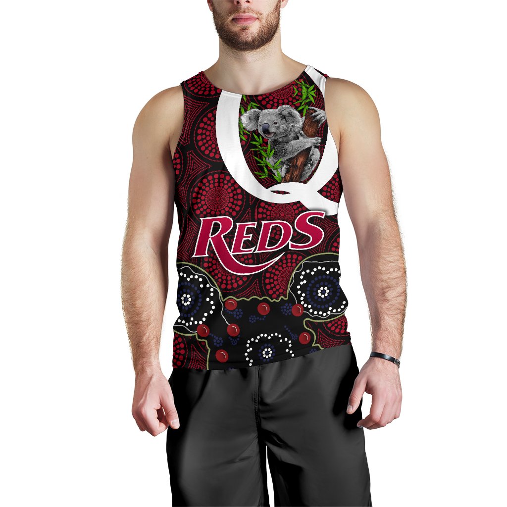 Queensland Men's Tank Top Reds Rugby - Koala - Vibe Hoodie Shop