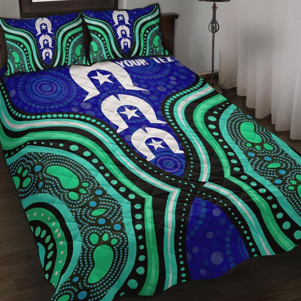 Torres Strait Personalised Quilt Bed Set - Torres Strait Symbol And Aboriginal Patterns - Vibe Hoodie Shop