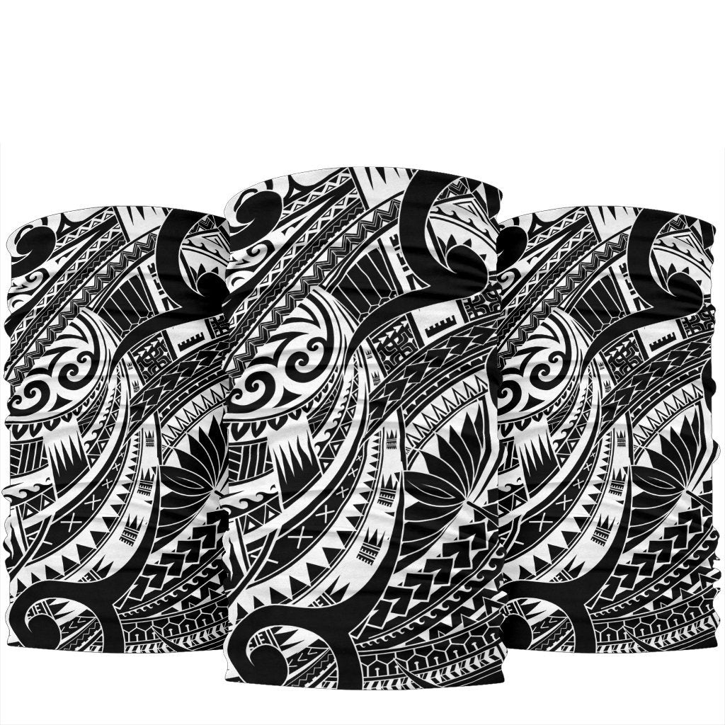 New Zealand Maori Polynesian Tattoo Bandana - White - Vibe Hoodie Shop