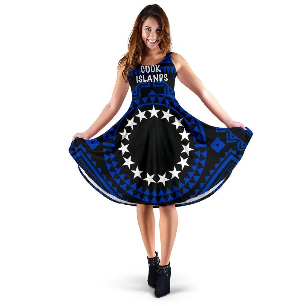 cook-island-midi-dress-seal-with-polynesian-tattoo-style-blue