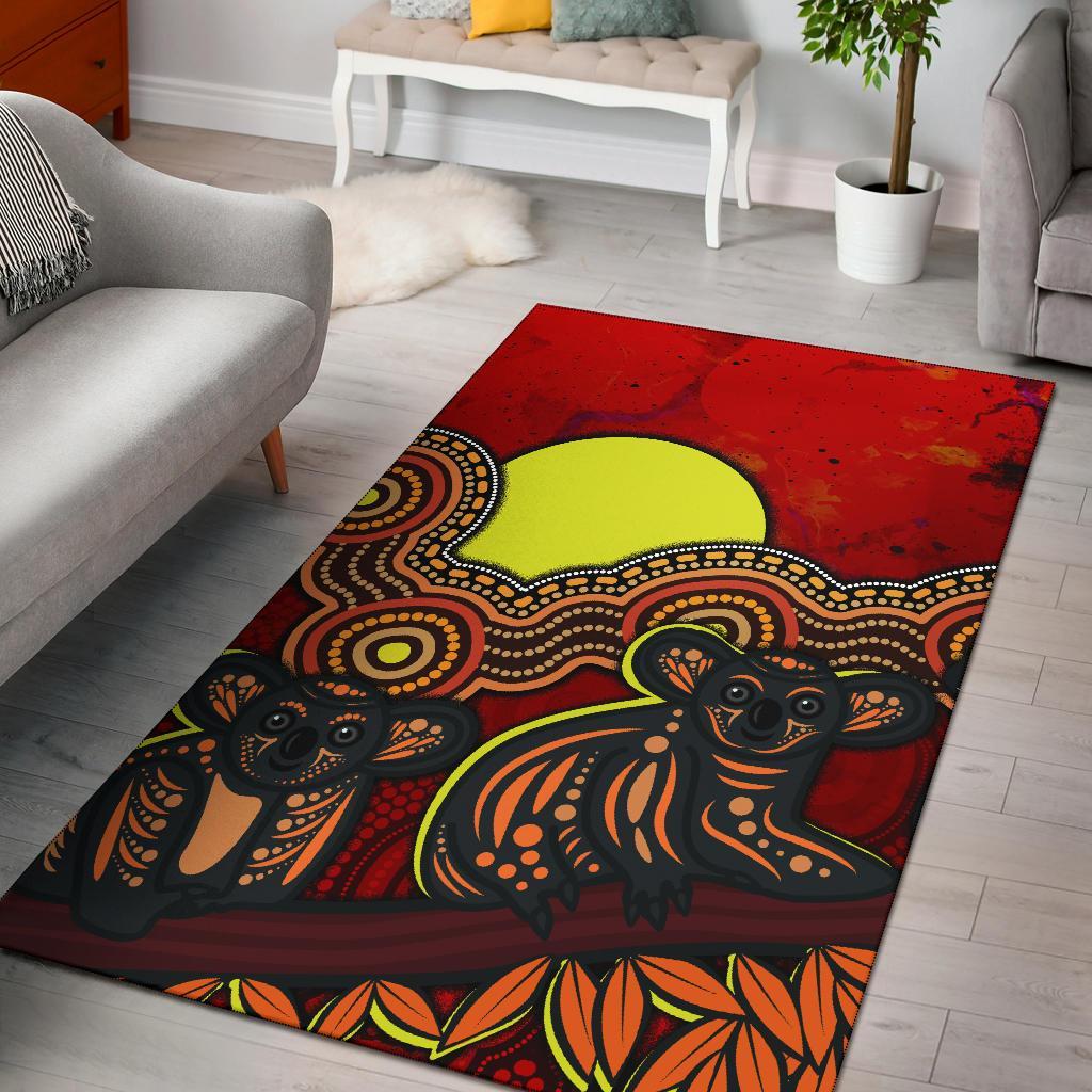 Aboriginal Area Rug - Australian Indigenous Koala - Vibe Hoodie Shop