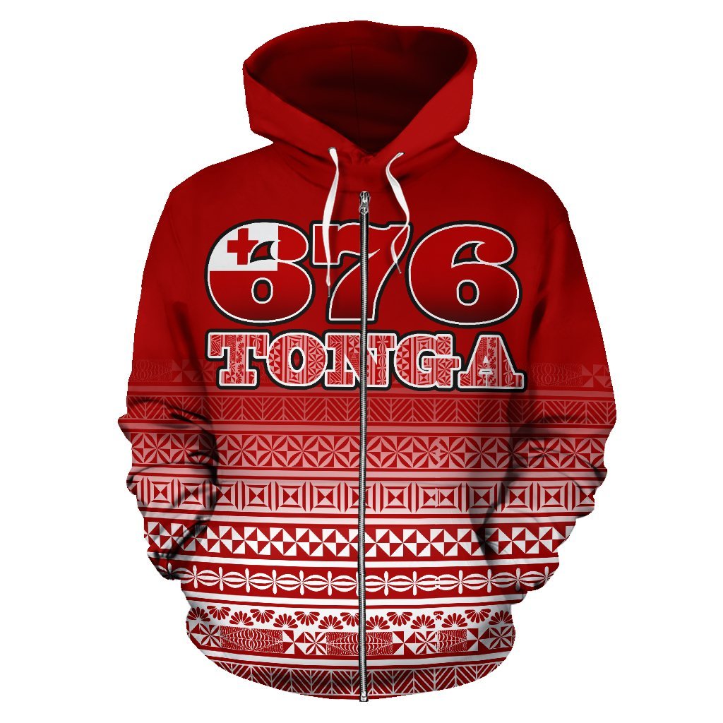 Tonga 676 Phone Code Zipper Hoodie - Vibe Hoodie Shop