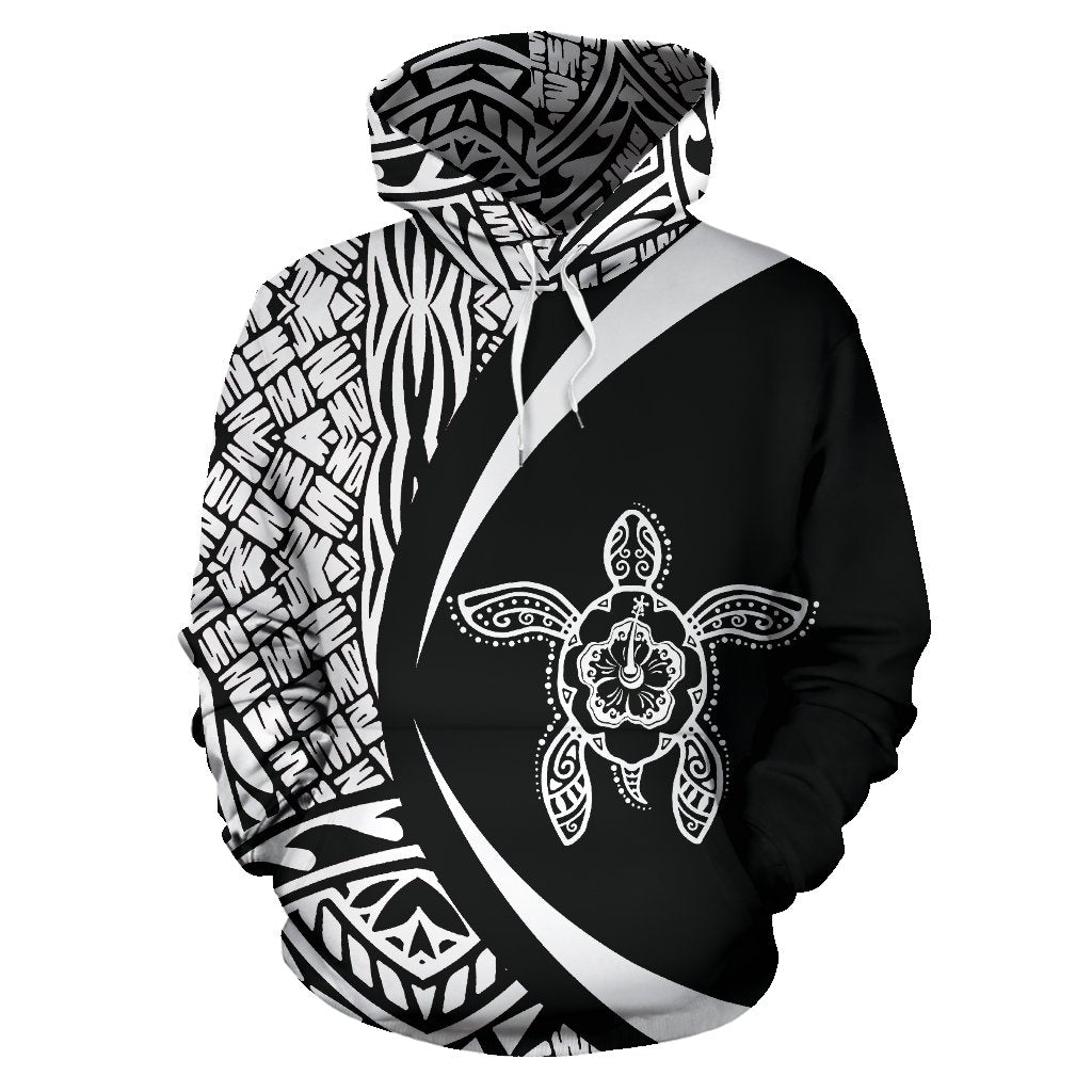 Hoodie Tonga Turtle Polynesian - Circle Style - White - Vibe Hoodie Shop