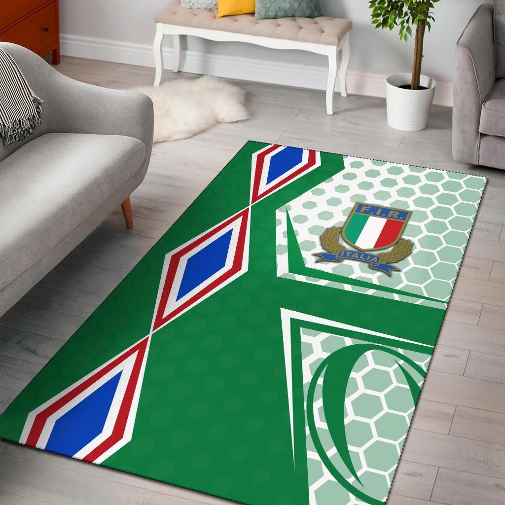 Italy Rugby Area Rug Gli Azzurri Vibes - Green - Vibe Hoodie Shop