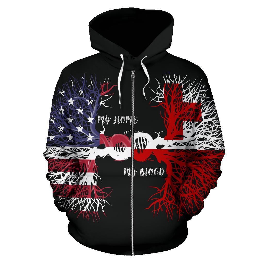 American Grown Tonga Root Dna Zip Hoodie - Vibe Hoodie Shop