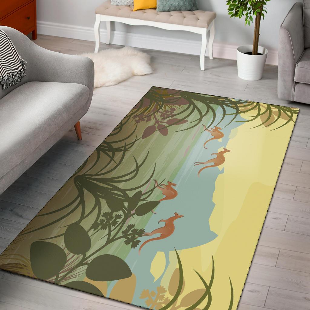 Area Rug - Kangaroo Rug Landscape Art Painting Ver02 - Vibe Hoodie Shop