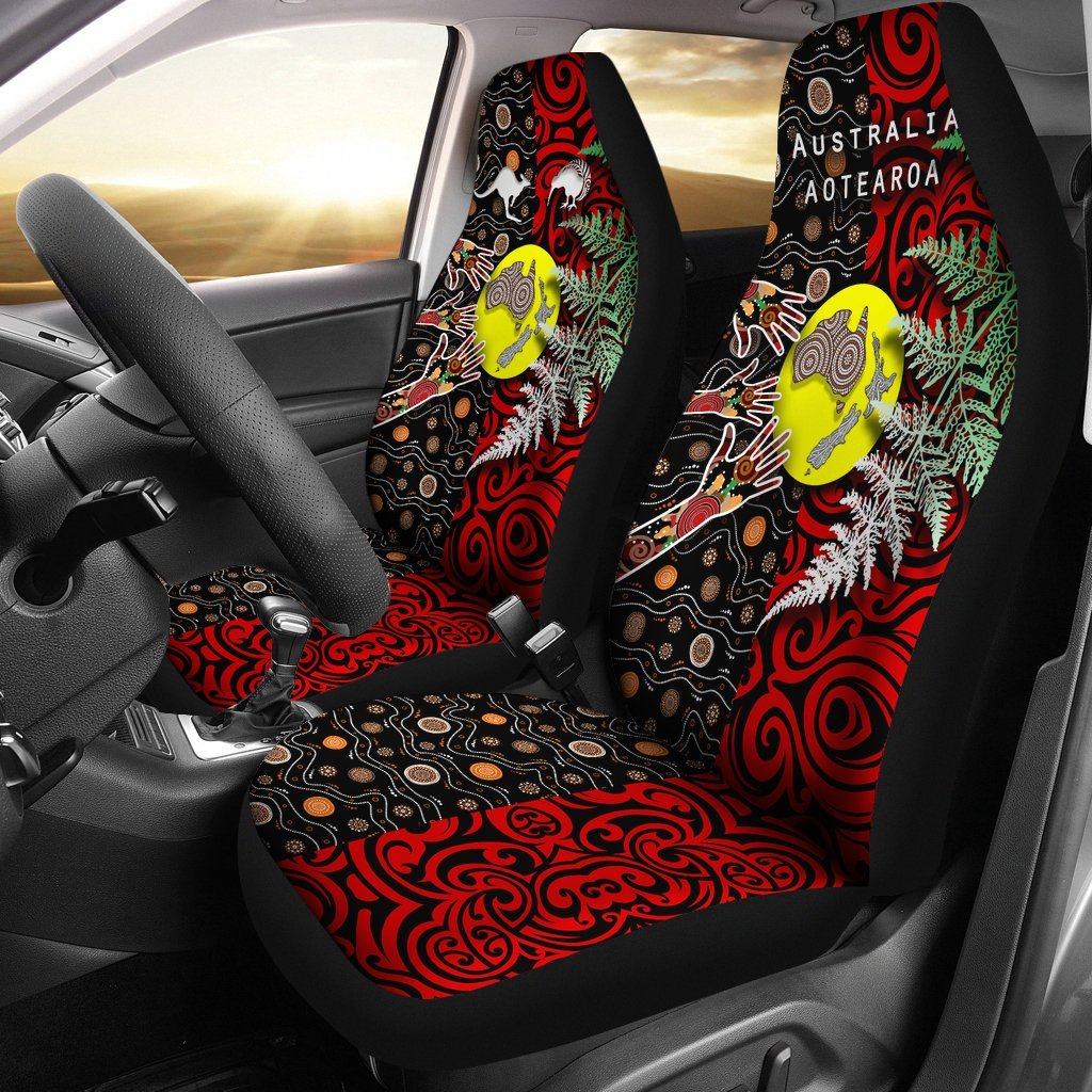 New Zealand Australia Car Seat Covers - Maori Aboriginal - Vibe Hoodie Shop