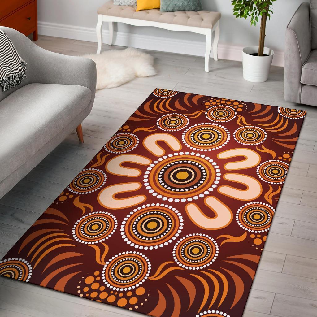 Vibe Hoodie Aboriginal Area Rug - Circle Flowers Patterns Ver03 - RLT20 - Vibe Hoodie Shop