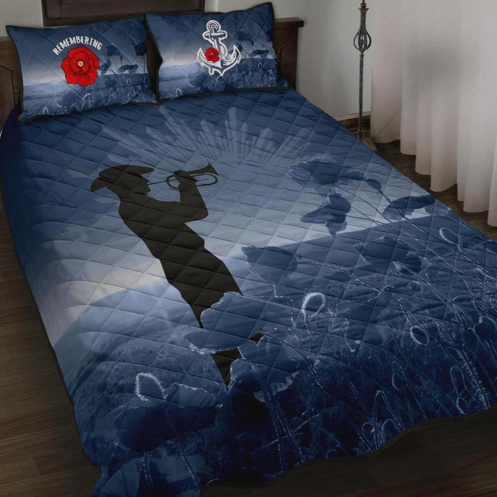 Australia Navy ANZAC Quilt Bed Set - Remembering Our Heroes - Vibe Hoodie Shop