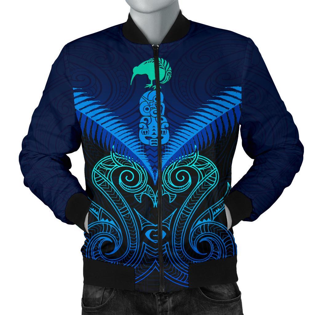 Maori Manaia New Zealand Men Bomber Jacket Blue - Vibe Hoodie Shop