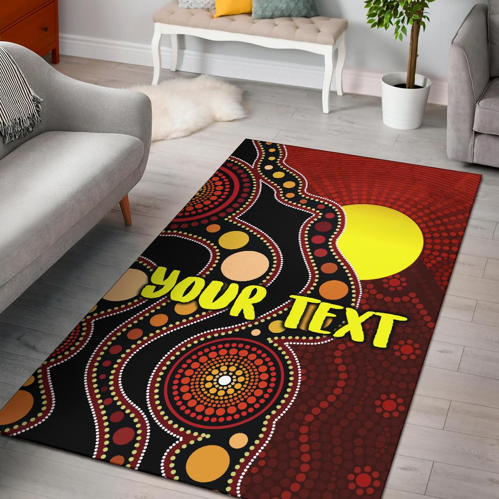 Custom Area Rug Australia Aboriginal Lives Matter Flag - Vibe Hoodie Shop